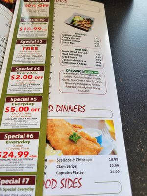 Menu photo 4 Highland Grill And Pizzeria Braintree, MA