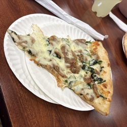 Amalfi Pizza - Sausage & broccoli rabe slice.