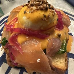 Salmon eggs Benedict Salmon eggs Benedict
