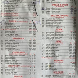 China Wok - Current menu as of April 2023