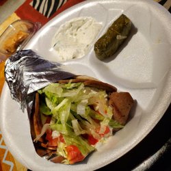 Greek Fiesta at Brier Creek - Gyro with stuffed grape leaves and pistachio baklava.