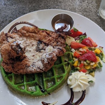 Poor Calvin's - Chicken and pandan waffle - Asian Fusion Near Me - Atlanta, Georgia