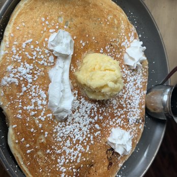 Neighbor Of Wine Down - Blueberry Pancake with clarified butter and real maple syrup - Breakfast & Brunch Near Me - Ooltewah, Tennessee Neighbor Of Wine Down - Blueberry Pancake with clarified butter and real maple syrup - Breakfast & Brunch Near Me - Ooltewah, Tennessee