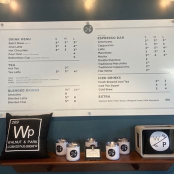 Walnut & Park - Menu - Coffee & Tea Near Me - Kalamazoo, Michigan