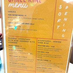 Small Kine - Menu