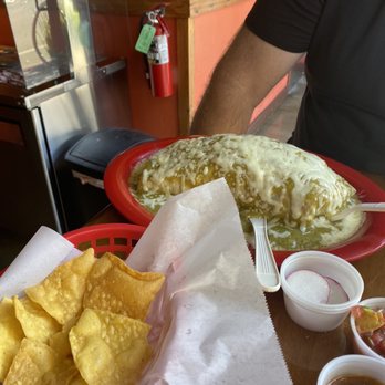 Las Cazuelas - Chips and wet burrito - Mexican Near Me - Seaside, California Las Cazuelas - Chips and wet burrito - Mexican Near Me - Seaside, California