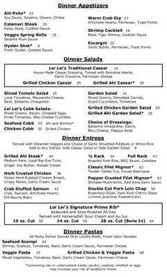 Menu photo 4 Lei Lei's Bar and Grill Kahuku, HI Menu photo 4 Lei Lei's Bar and Grill Kahuku, HI