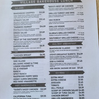 Village Bakehouse - Second page of the menu - Bakeries Near Me - Tucson, Arizona Village Bakehouse - Second page of the menu - Bakeries Near Me - Tucson, Arizona