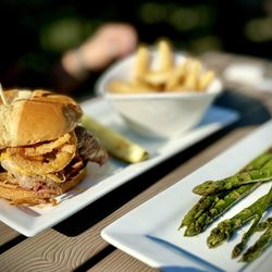 Black Label Tavern - Brisket fries and asparagus