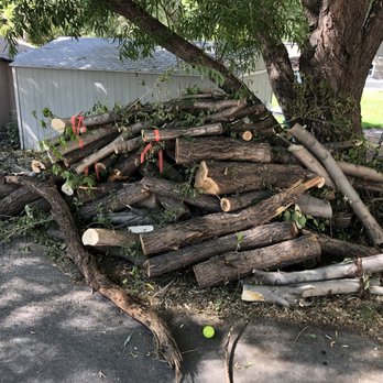 Prestige Tree And Landscape - Pile of wood Tyler kept saying he would haul away but never did. - Tree Services Near Me - Murray, Utah