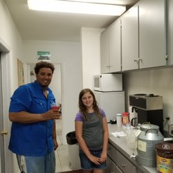 Sarah, part of the Grant Pools family, taking care of our hard working crew with cold refreshments after a long hot day.
