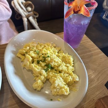 Bistrology - Side of scrambled eggs & Lavender Mimosas - Breakfast & Brunch Near Me - Miramar Beach, Florida