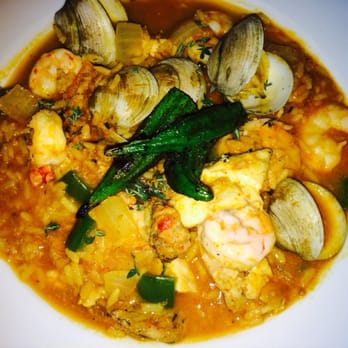 Elizabeth On 37th - Georgia shrimp over savannah red rice with sausage, mussels and snapper chunks. Not overly spicy, delicious. - New American Near Me - Savannah, Georgia Elizabeth On 37th - Georgia shrimp over savannah red rice with sausage, mussels and snapper chunks. Not overly spicy, delicious. - New American Near Me - Savannah, Georgia