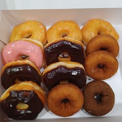 Shipley Do-Nuts - $13.99, including tax for a variety of dozen.