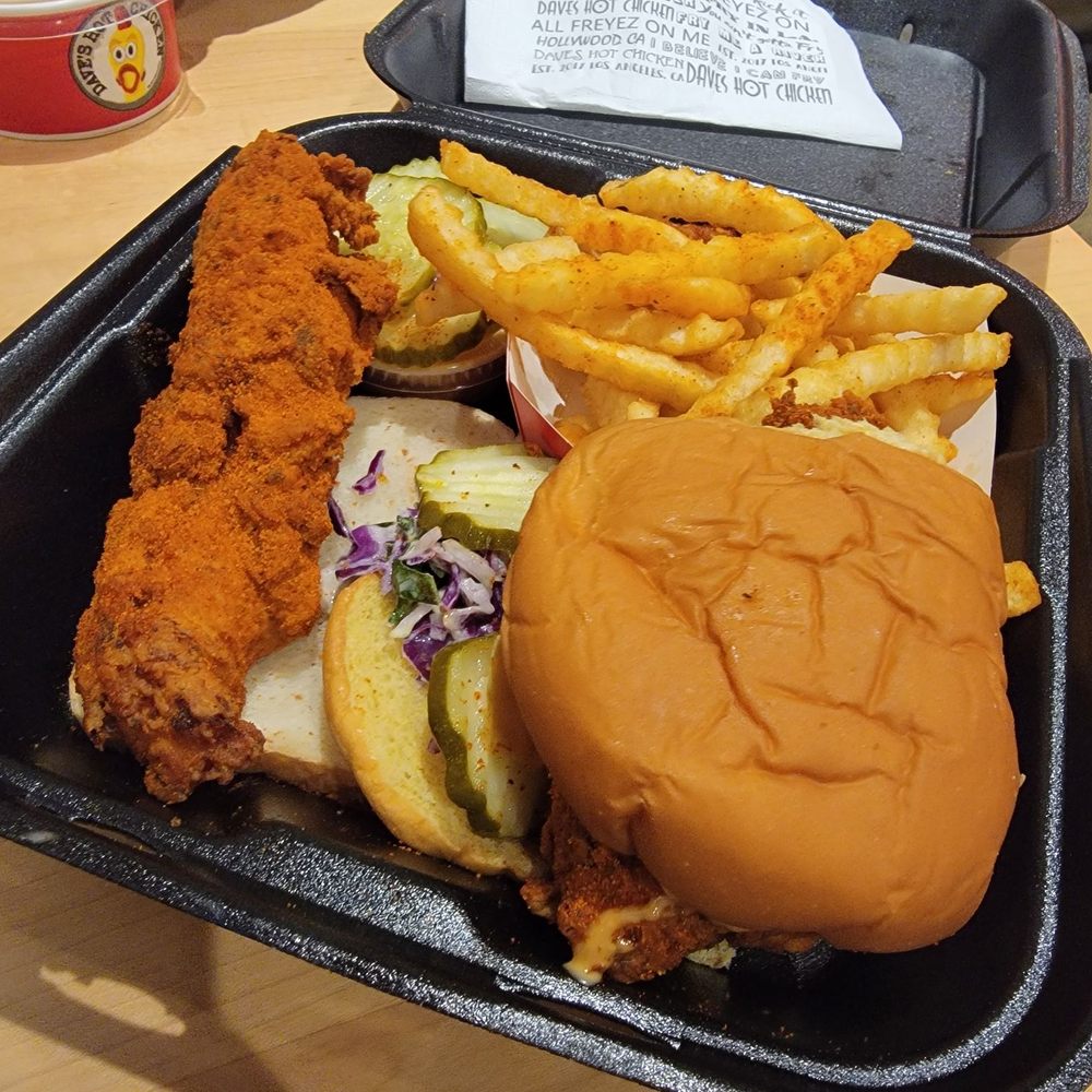 Dave's Hot Chicken - Dave's #3 1 Tender & 1 Slider w/ Fries - Chicken Shop Near Me - Temecula, California