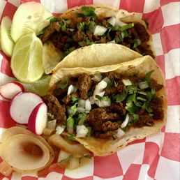 Carne asada tacos, Mexican style. Carne asada tacos, Mexican style.