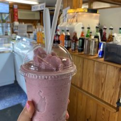 Ocracoke Ice Cream - Strawberry banana with almond milk