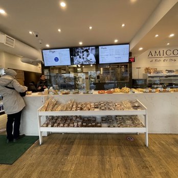 Amico Bakery - Inside looking at ordering counter & some of the displays. January 2023 - Bakeries Near Me - Toronto, Ontario Amico Bakery - Inside looking at ordering counter & some of the displays. January 2023 - Bakeries Near Me - Toronto, Ontario