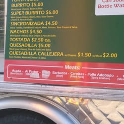 Garcia's Tacos Menu