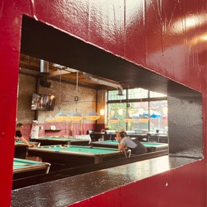 garage workbench with light