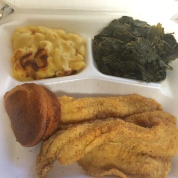 Sarah's Country Cooking - Fried catfish with macaroni and collard greens - Southern Near Me - Stockbridge, Georgia