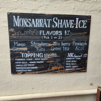 Monsarrat Shave Ice - Menu - Shaved Ice Near Me - Honolulu, Hawaii