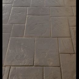 Stamped concrete.