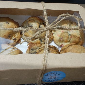 Brady's Bakery - I ordered the BYOB variety box: 2 Choc Chip + Sea Salt, 2 CNC, 1 basic B, and 1 the jimmy cookie. - Bakeries Near Me - Glendale, California Brady's Bakery - I ordered the BYOB variety box: 2 Choc Chip + Sea Salt, 2 CNC, 1 basic B, and 1 the jimmy cookie. - Bakeries Near Me - Glendale, California