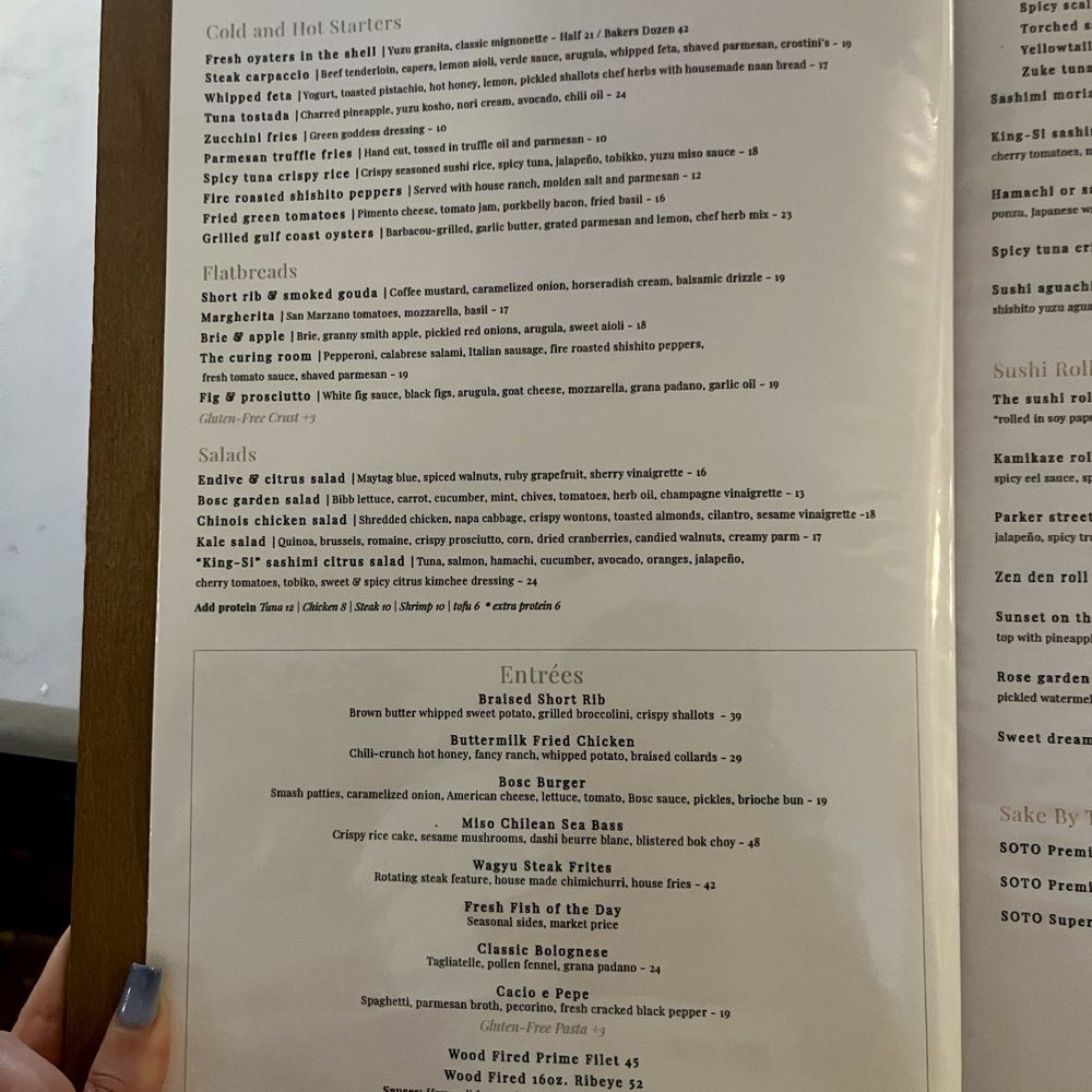 Bosc Modern Bar + Kitchen - Menu - New American Near Me - Tampa, Florida