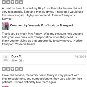 Horizon Transport - Yelp page is not showing my GOODS! REVIEWS!! - Medical Transportation Near Me - Conroe, Texas