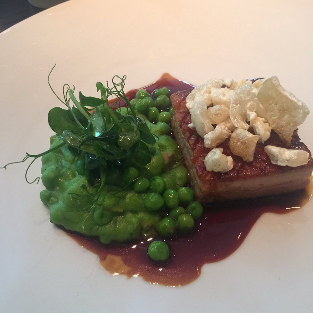 Dinner by Heston Blumenthal - Pork belly and pease pudding - British Near Me - London, XGL Dinner by Heston Blumenthal - Pork belly and pease pudding - British Near Me - London, XGL
