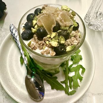 Native - Parfait with pistachio, granola, blue berries and crystallized ginger. - Breakfast & Brunch Near Me - Los Angeles, California Native - Parfait with pistachio, granola, blue berries and crystallized ginger. - Breakfast & Brunch Near Me - Los Angeles, California