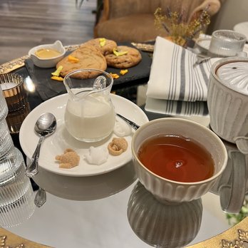 Corbeaux Wine & Tea House - Thai Chai tea with chocolate chip and peanut butter cookies - Wine Bars Near Me - Temecula, California Corbeaux Wine & Tea House - Thai Chai tea with chocolate chip and peanut butter cookies - Wine Bars Near Me - Temecula, California