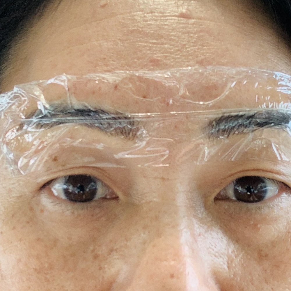 3d Eyebrow Tattoo & Microblading - After the procedure! Ointment and plastic for 10min before I can remove it. - Eyebrow Services Near Me - El Monte, California