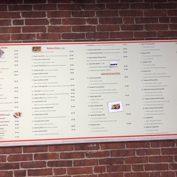 Splendid Sushi - Wall menu - Sushi Bars Near Me - Concord, New Hampshire