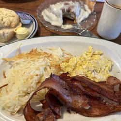 Jimmy's Diner - Bacon, eggs, hash browns, and a biscuit.