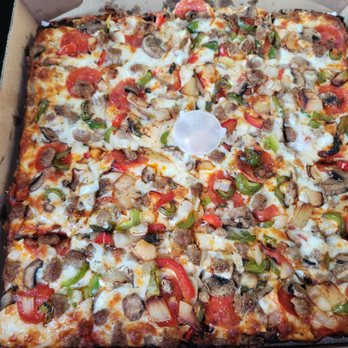 Mister Jim's - 14 inch Deluxe Pizza with pepperoni, sausage, mushrooms, onions and bell peppers. - Sandwiches Near Me - Chesapeake, Virginia