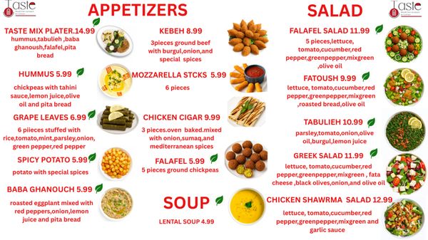 Menu photo 8 Taste Mediterranean Kitchen Hartford, CT Menu photo 8 Taste Mediterranean Kitchen Hartford, CT