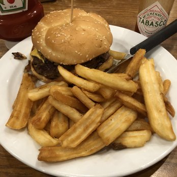 Denny's Restaurant - Diner Double burger with fries~ - American Near Me - Burnaby, British Columbia Denny's Restaurant - Diner Double burger with fries~ - American Near Me - Burnaby, British Columbia