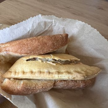 Get Fruity Cafe - Rincon - Beef patty with coco bread and cheese - Juice Bars & Smoothies Near Me - Rincon, Georgia