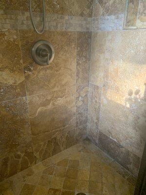 Bathroom Cleaning - Before/after photos of a bathroom cleaning.
