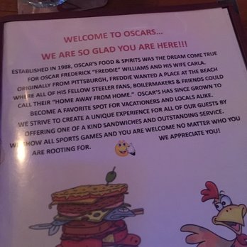 Oscar's Food & Spirits - Menu - American Near Me - North Myrtle Beach, South Carolina Oscar's Food & Spirits - Menu - American Near Me - North Myrtle Beach, South Carolina