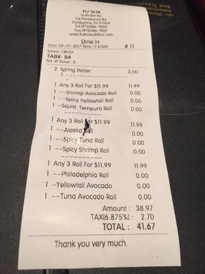 Menu photo 3 Fusha Sushi Bar Parsippany, NJ