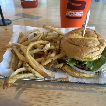 Smashburger - DOUBLE ALL-AMERICAN SMASH with garlic fries and soda - Burgers Near Me - White Plains, New York Smashburger - DOUBLE ALL-AMERICAN SMASH with garlic fries and soda - Burgers Near Me - White Plains, New York