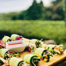 Chef Kristin Michaels - Eating clean in Hawaii.  Join us for a round of Chef Kristin's famous Crunchy Cucumber Veggie Rolls, served with a sweet Thai chili sauce.