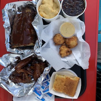 Deke's Roadhouse BBQ - Full Baby Backs, BBQ Chicken (5) Wings, lShells & LG Shells & Cheese, Fried Mac and Cheese, BBQ Beans, Cornbread - Barbeque Near Me - Philadelphia, Pennsylvania