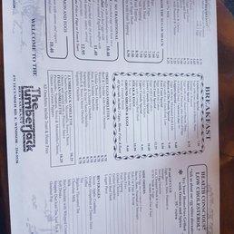 Breakfast menu