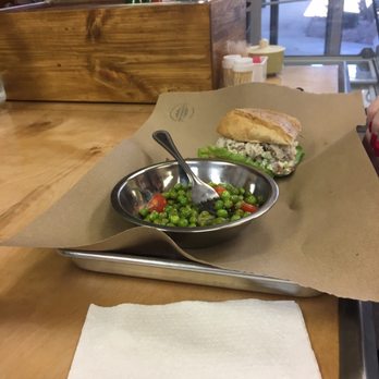 Pea  Farm Bistro - Half chicken salad and pea salad - New American Near Me - Cabot, Arkansas