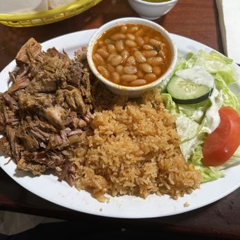 Carnitas Michoacan - One order of carnitas.  It seems like they give you a pound of carnitas per plate! - Mexican Near Me - Gilroy, California