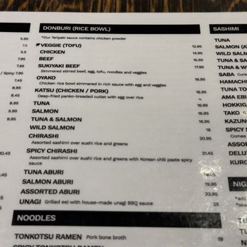KURO Sushi & Bar - Donburi menu~ - Sushi Bars Near Me - Vancouver, British Columbia